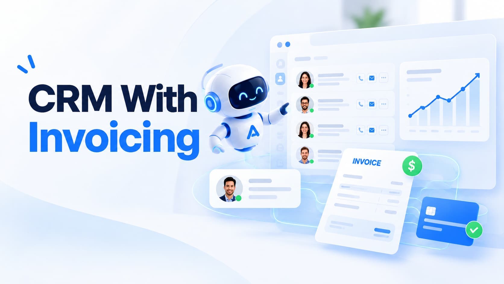 CRM dashboard connecting customer records, invoices, payments, and sales tracking.